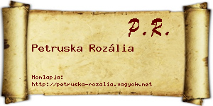 Petruska Rozália névjegykártya